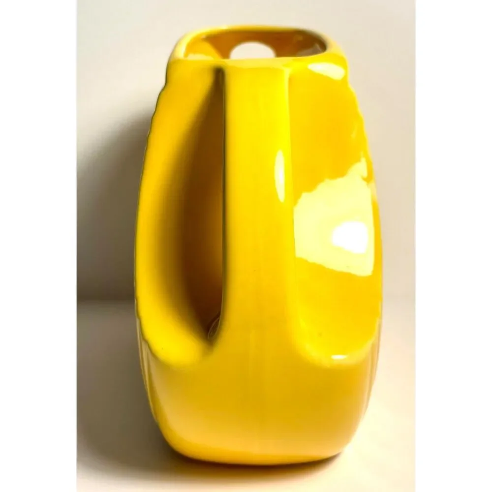 VTG Fiesta Disk Pitcher Sunflower Yellow Homer Laughlin USA Art Deco Vase MCM